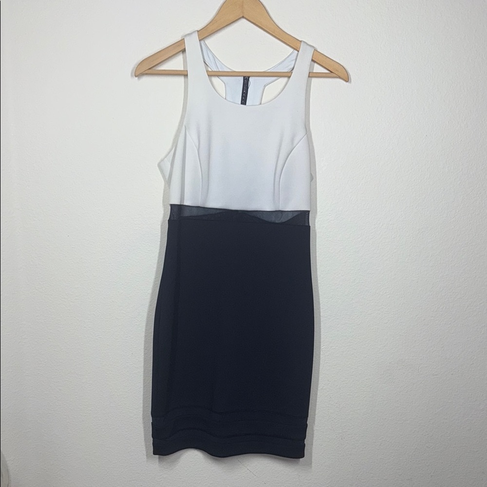 Guess Navy and White Racerback Sheath Mini Dress